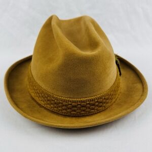 Vintage Biltmore Golden Pheasant Velour Fedora Hat Camel Tan 7 1/8 Canada